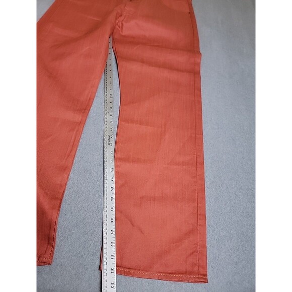 Levis Mens 501 Jeans 40x32 Straight Salmon Orange Button Fly High Rise Shrink - Picture 3 of 16